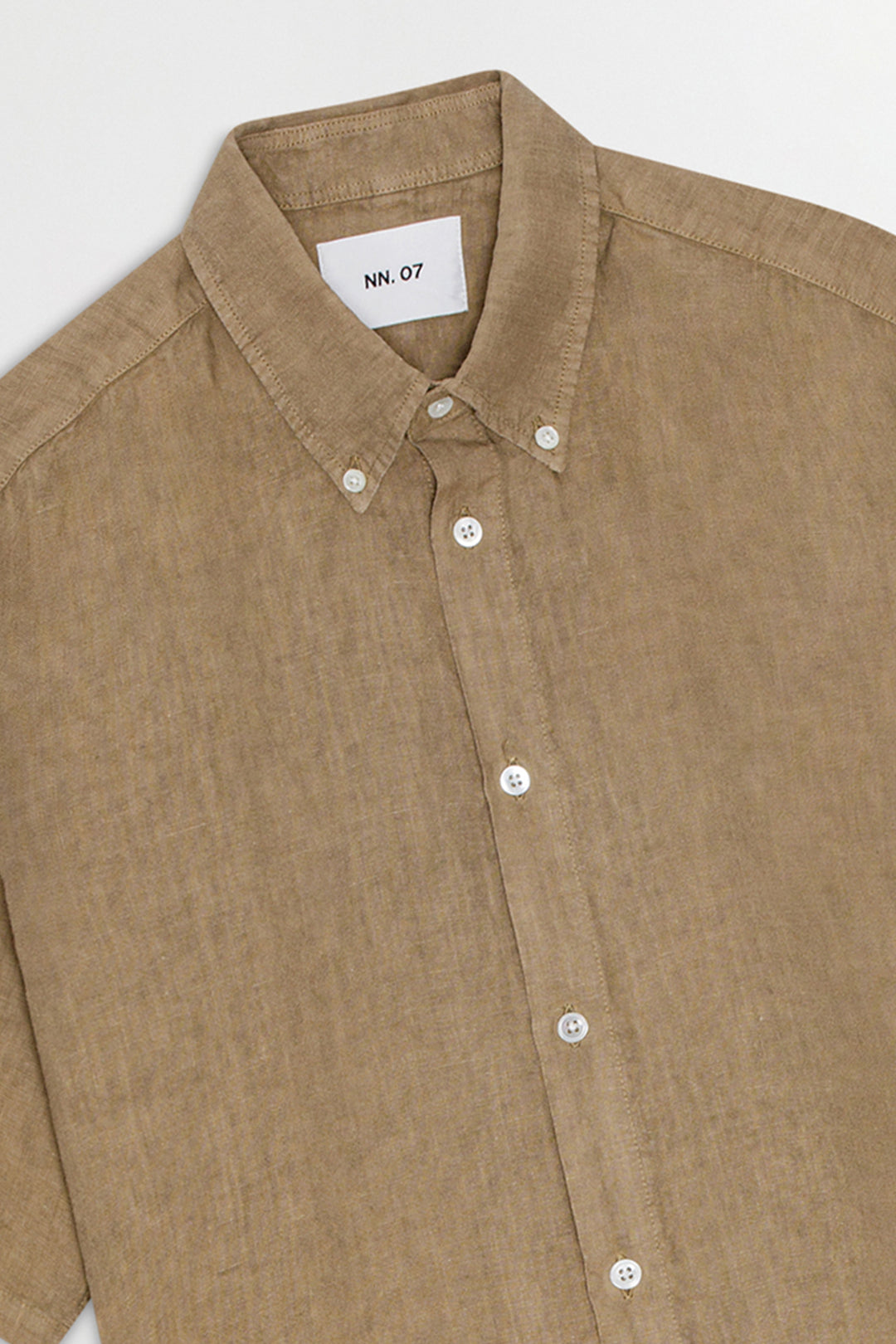 NN07 Arne SS NO PKT 5706 Linen Shirt in Greige | Buster McGee