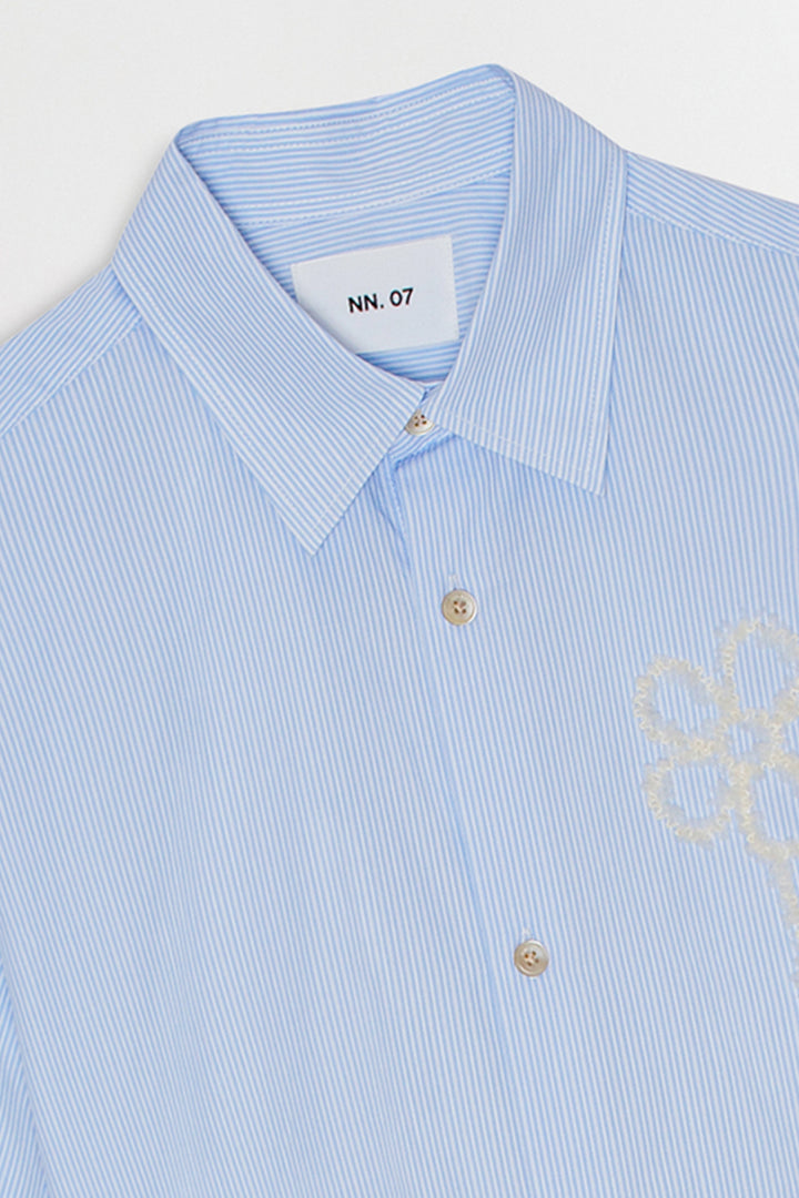 NN07 Freddy SS 5973 Shirt in Blue Stripe | Buster McGee