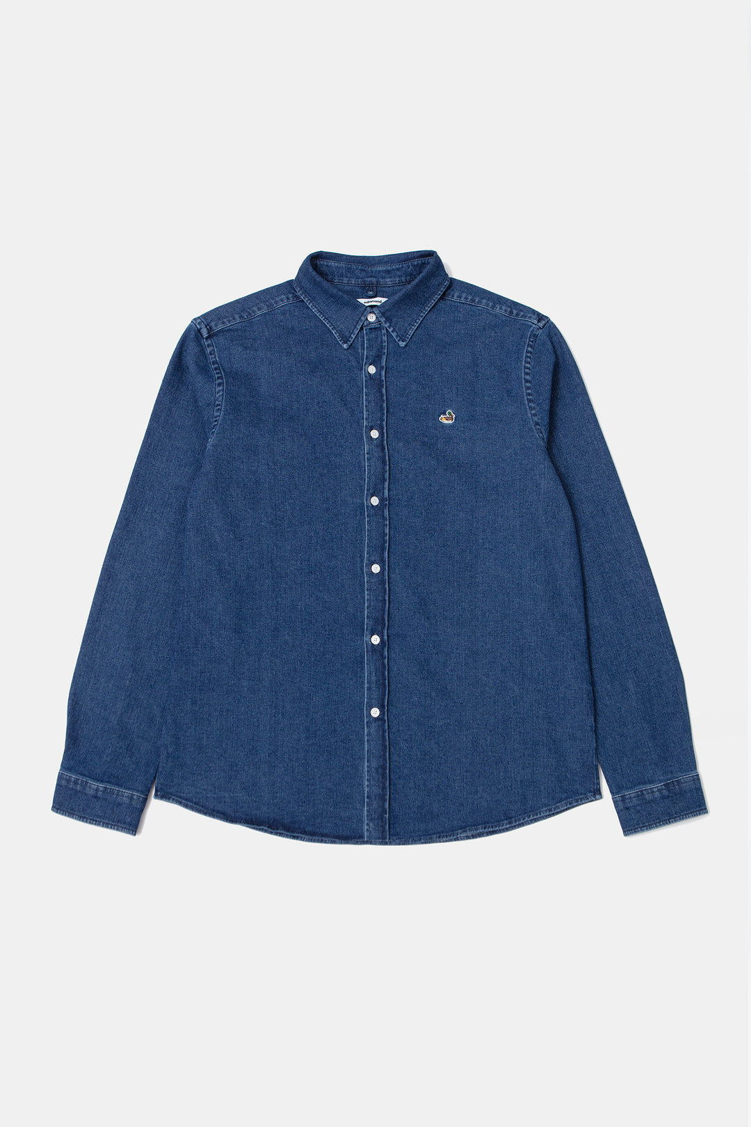 Edmmond Duck Denim Shirt in Plain Stone Wash | Buster McGee