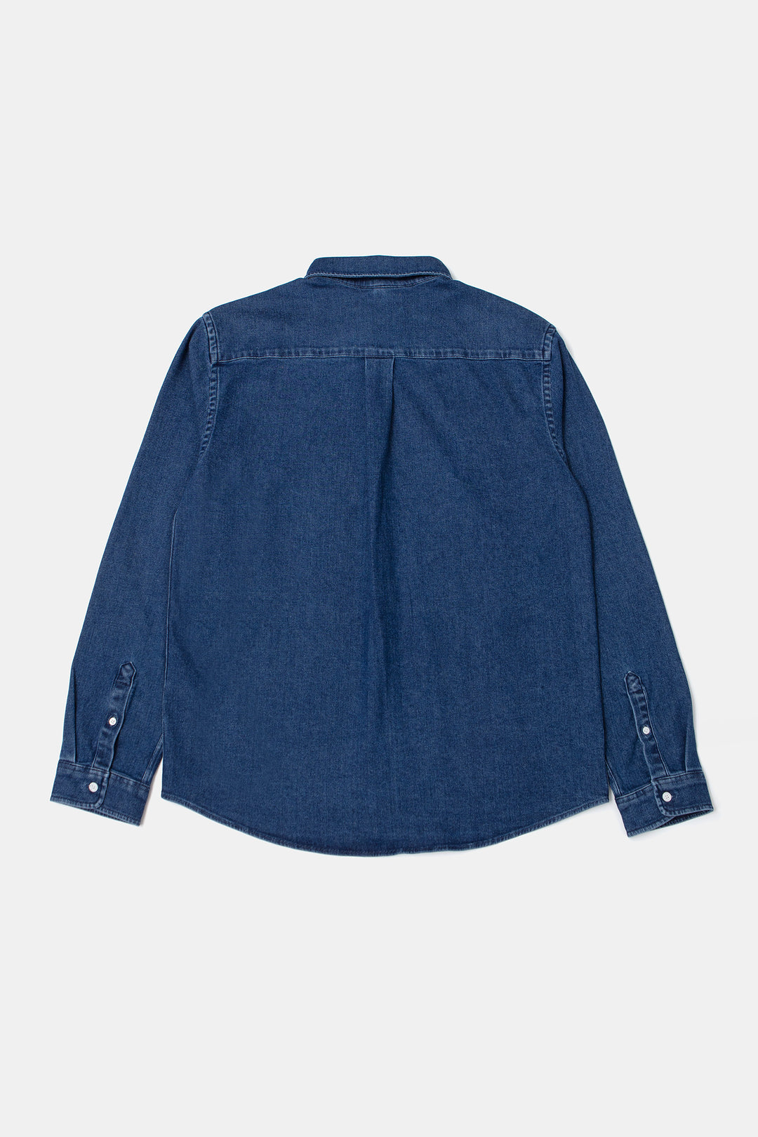 Edmmond Duck Denim Shirt in Plain Stone Wash