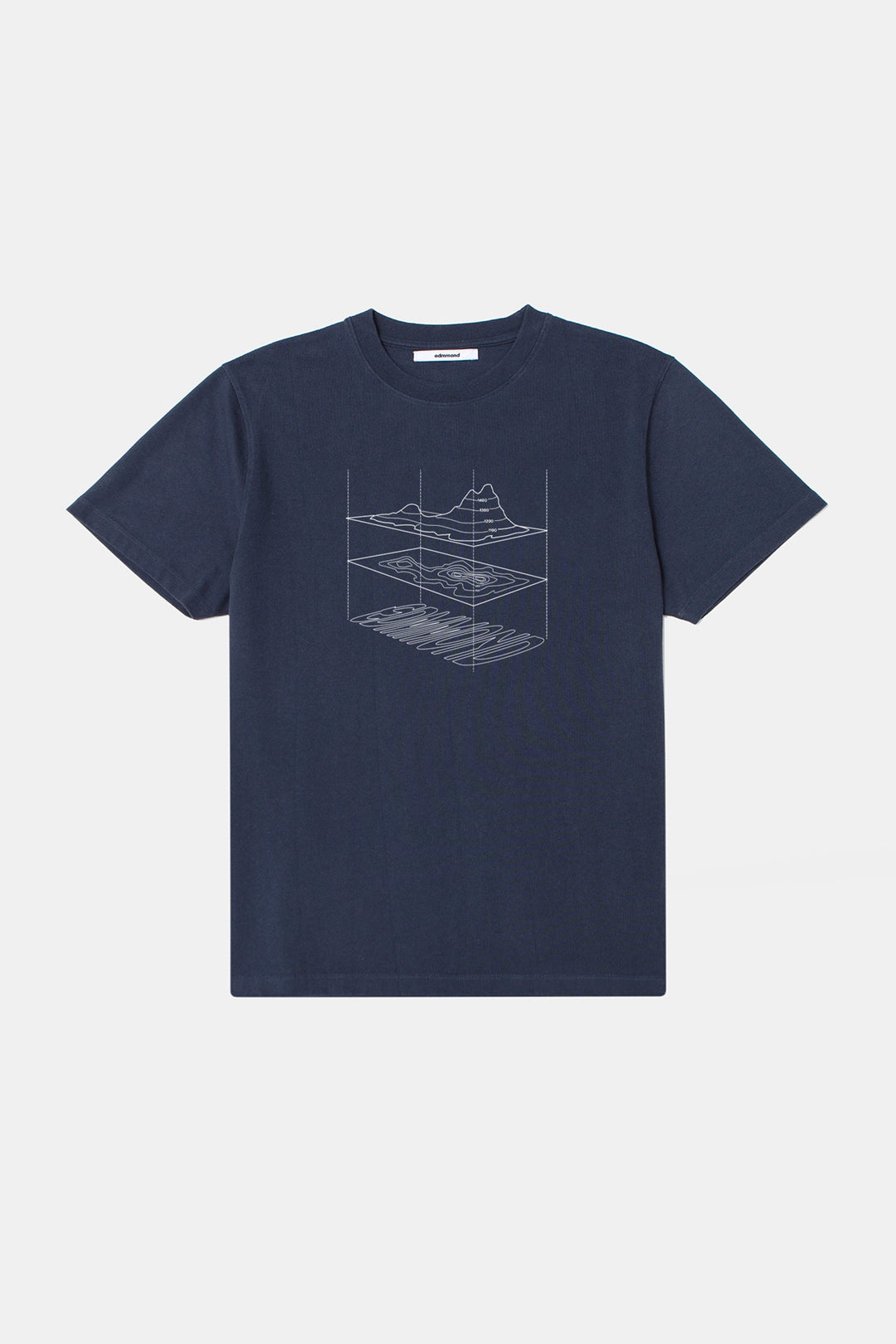 Edmmond Layers Printed Tee in Plain Navy | Buster McGee