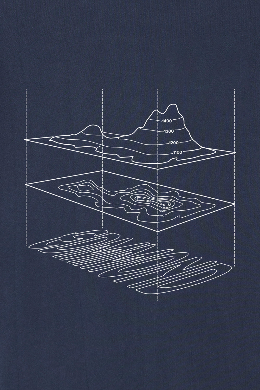 Edmmond Layers Printed Tee in Plain Navy