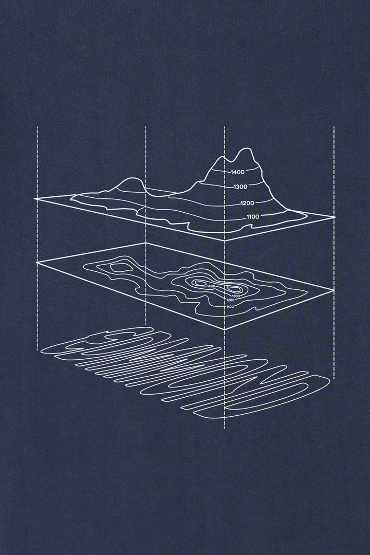 Edmmond Layers Printed Tee in Plain Navy