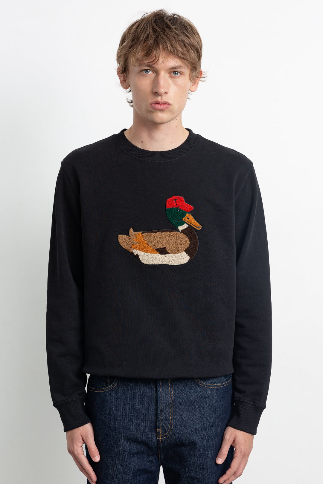 Edmmond Duck Hunt Sweatshirt in Plain Black | Buster McGee