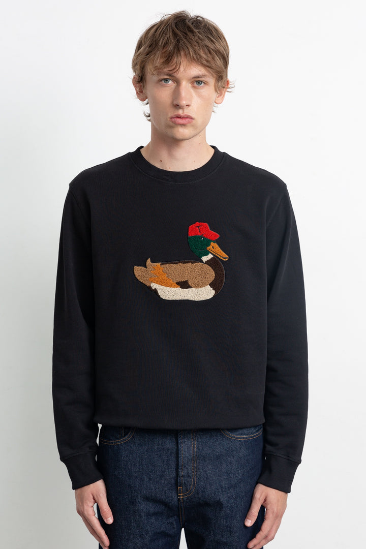 Edmmond Duck Hunt Sweatshirt in Plain Black | Buster McGee