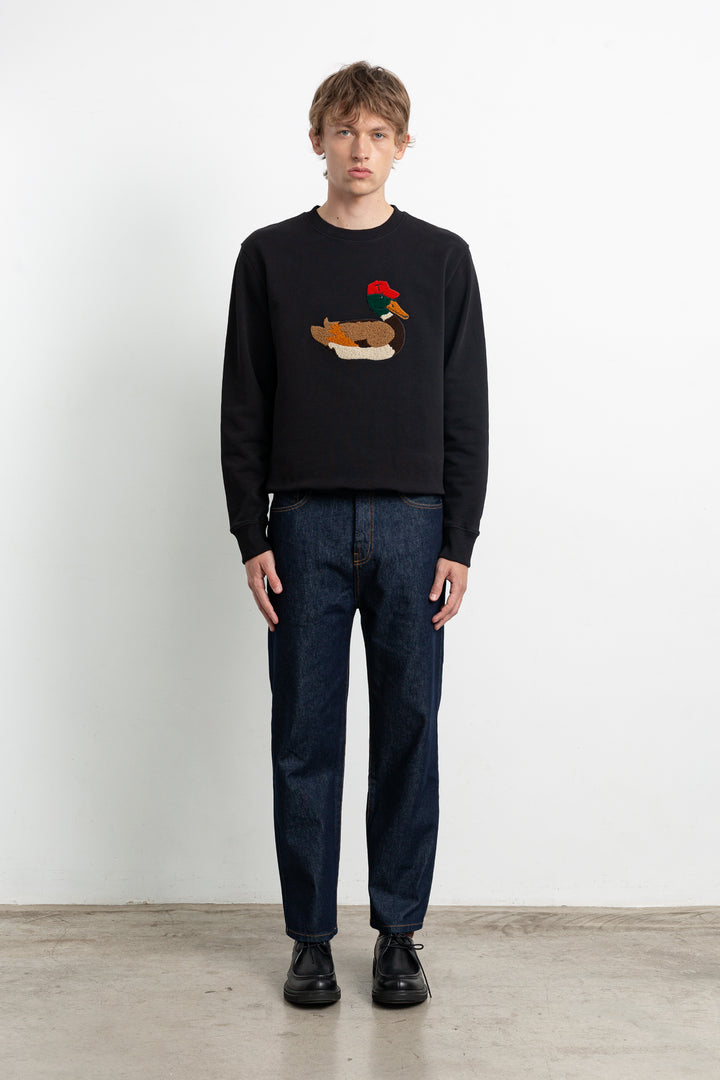 Edmmond Duck Hunt Sweatshirt in Plain Black