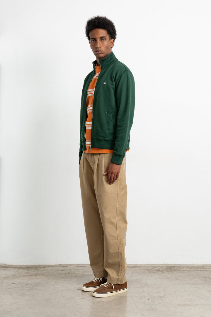 Edmmond Duck Zip in Plain Dark Green