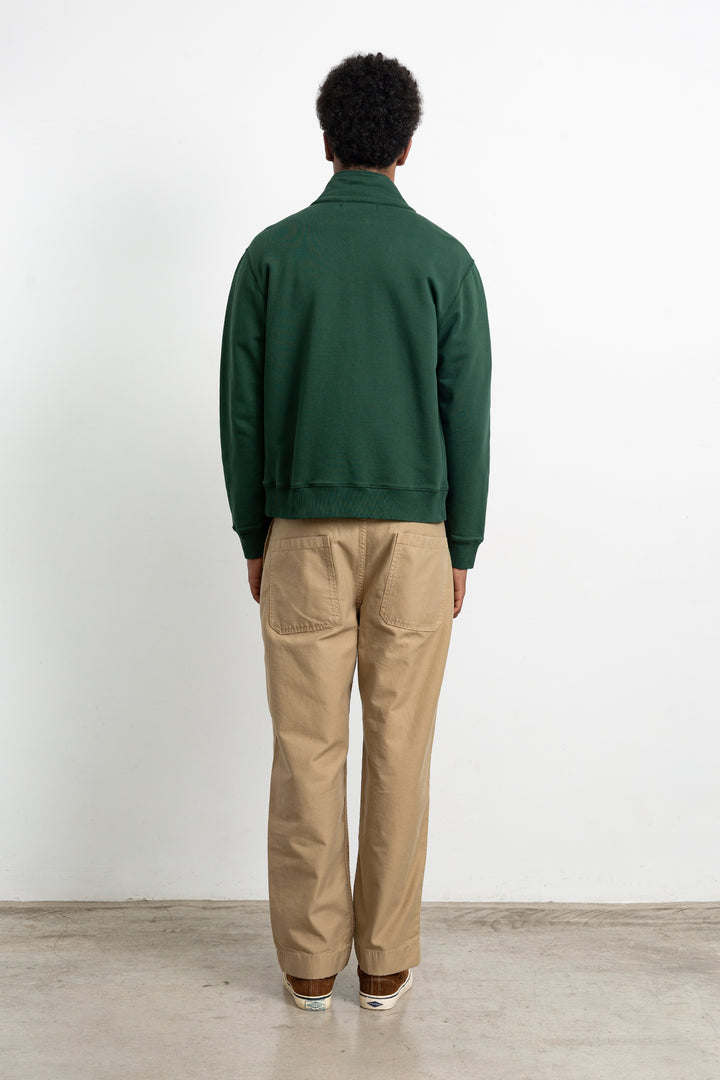 Edmmond Duck Zip in Plain Dark Green