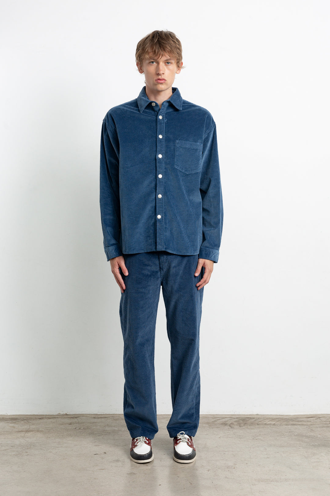 Edmmond Jorge Corduroy Pant in Plain Navy | Buster McGee