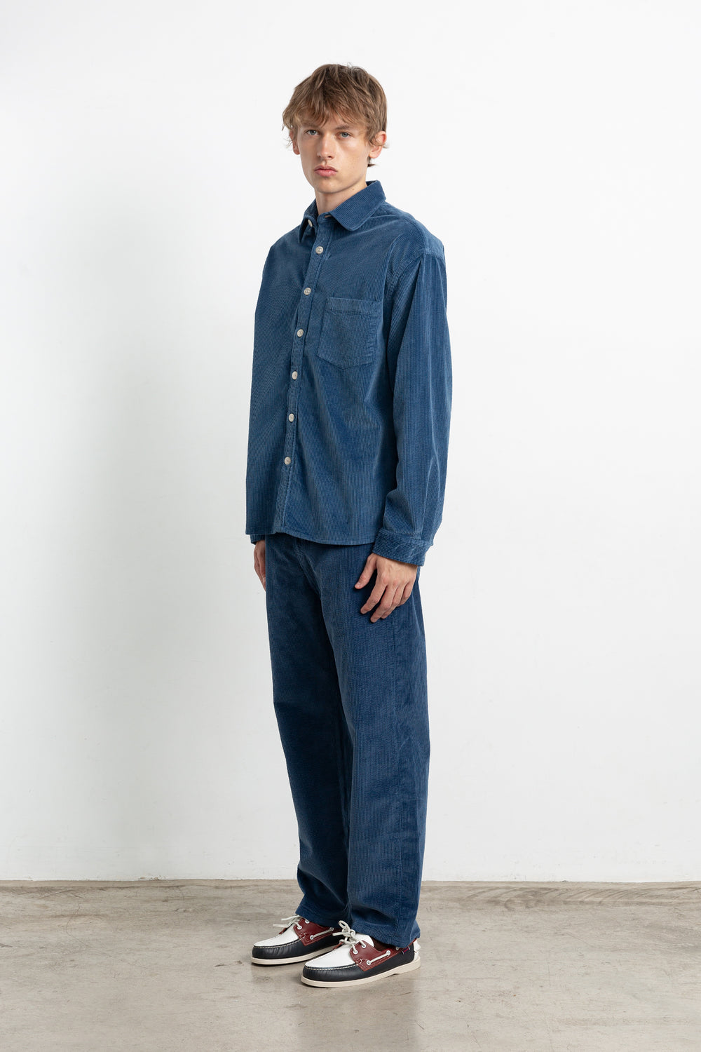Edmmond Jorge Corduroy Pant in Plain Navy | Buster McGee
