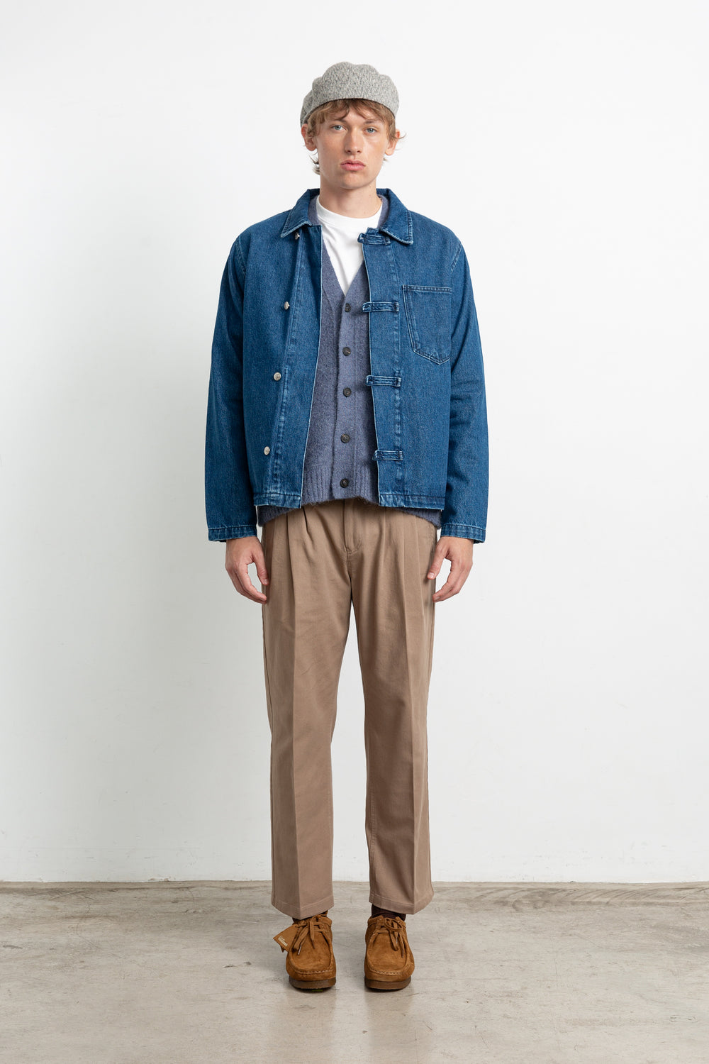Edmmond Avail Denim Jacket in Plain Stone Wash | Buster McGee
