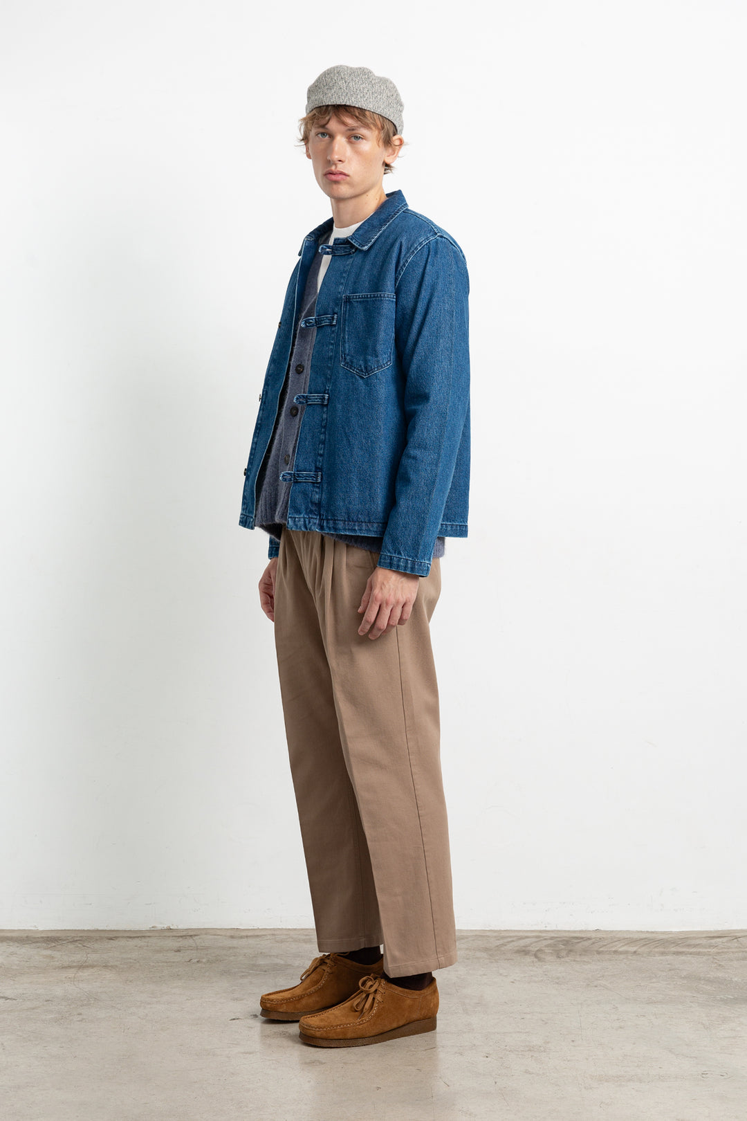 Edmmond Avail Denim Jacket in Plain Stone Wash | Buster McGee