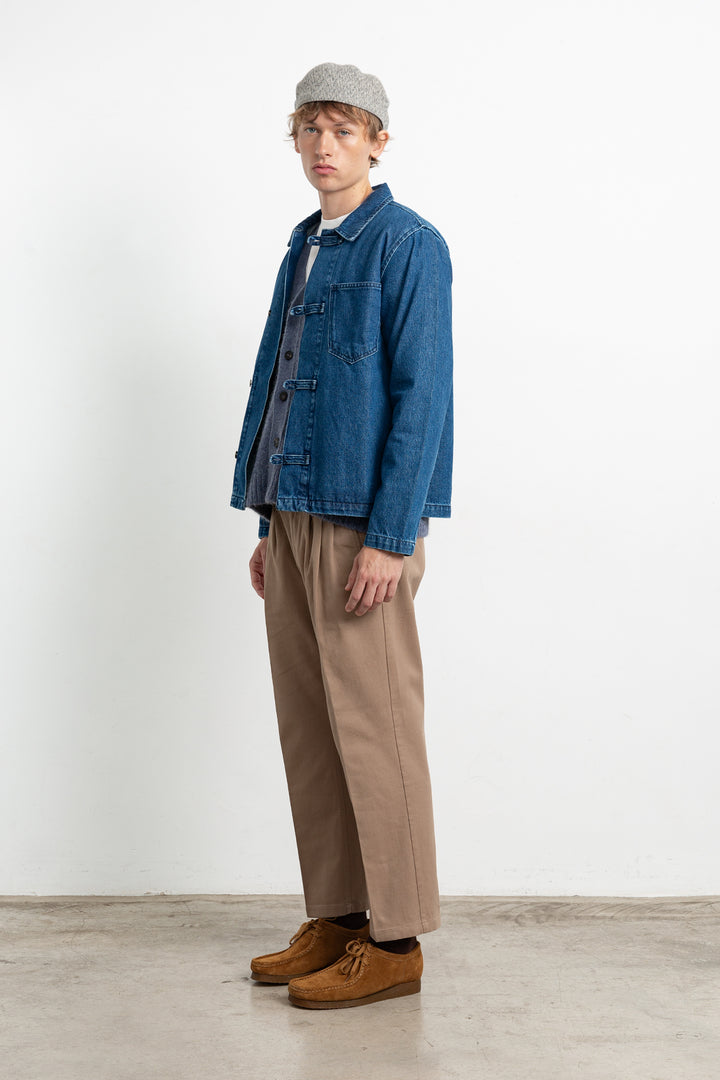 Edmmond Avail Denim Jacket in Plain Stone Wash | Buster McGee