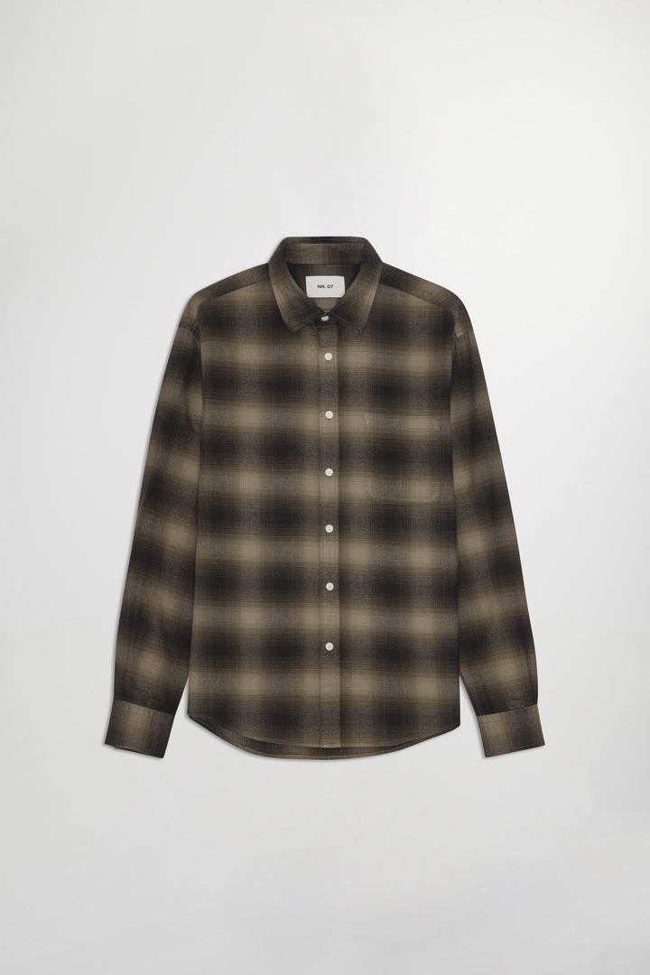 NN07 Deon 5465 Cotton Shirt in Black Check | Buster McGee