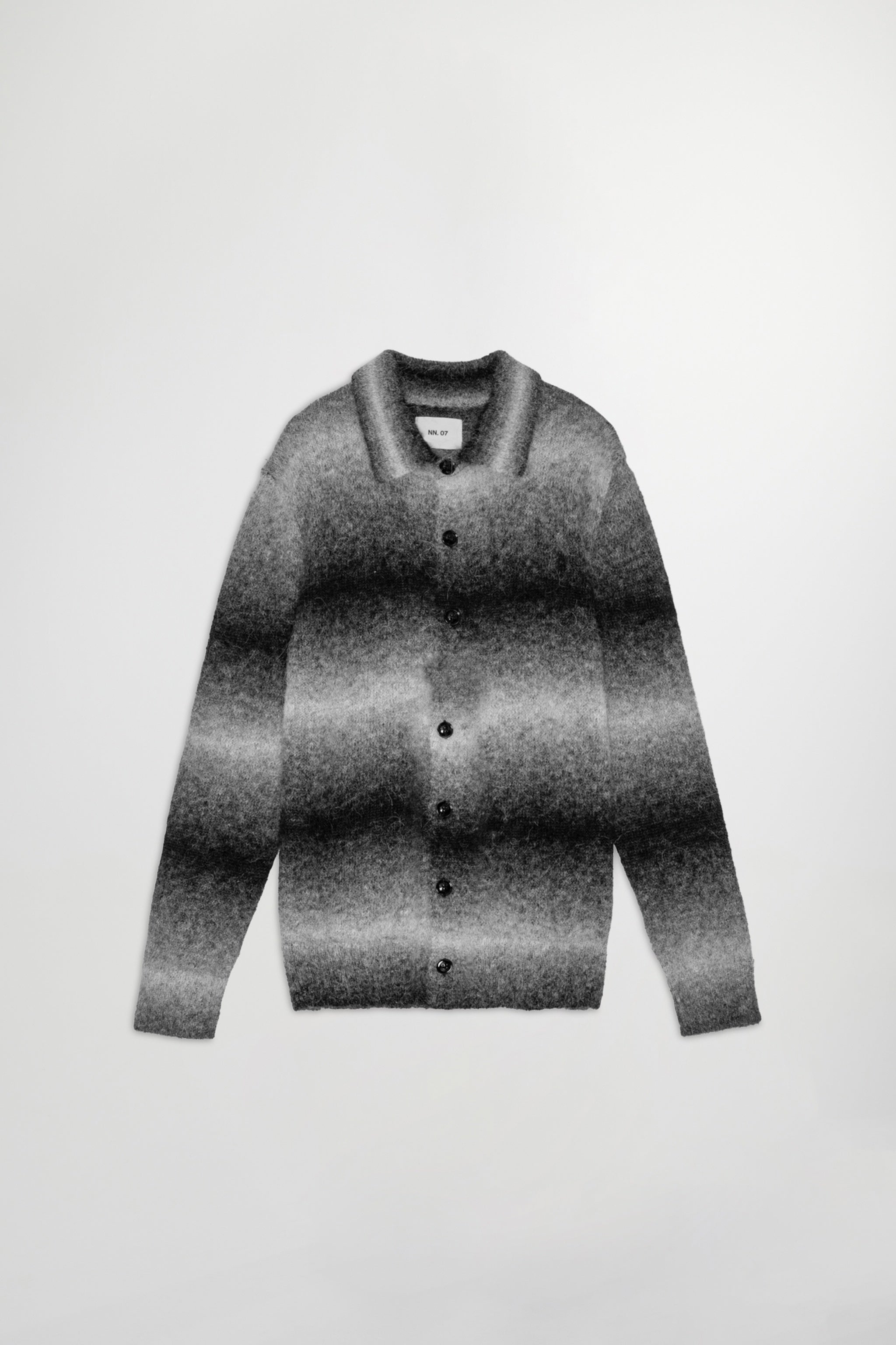 NN07 Alfie LS Polo Cardigan 6656 in Light Grey Multi | Buster McGee