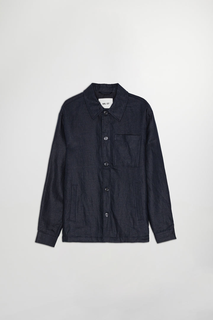 NN07 Cafu 1454 Linen Jacket in Navy Blue | Buster McGee