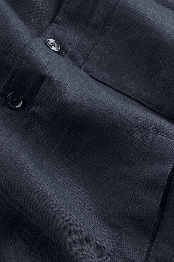 NN07 Cafu 1454 Linen Jacket in Navy Blue | Buster McGee