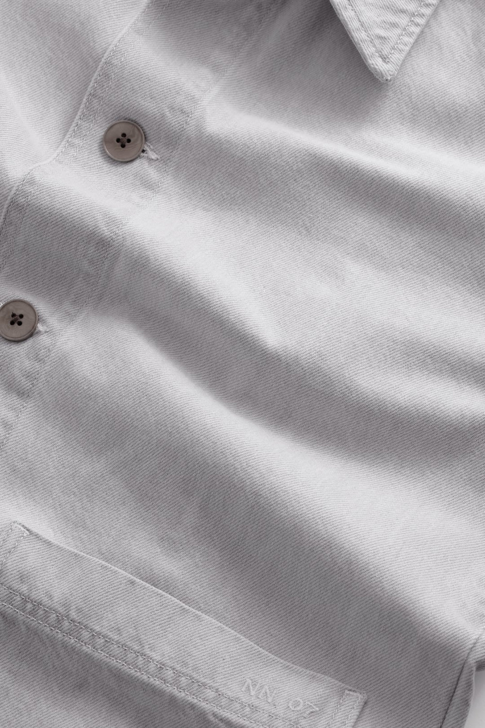 NN07 Ollie 1882 Overshirt in Light Grey Denim | Buster McGee