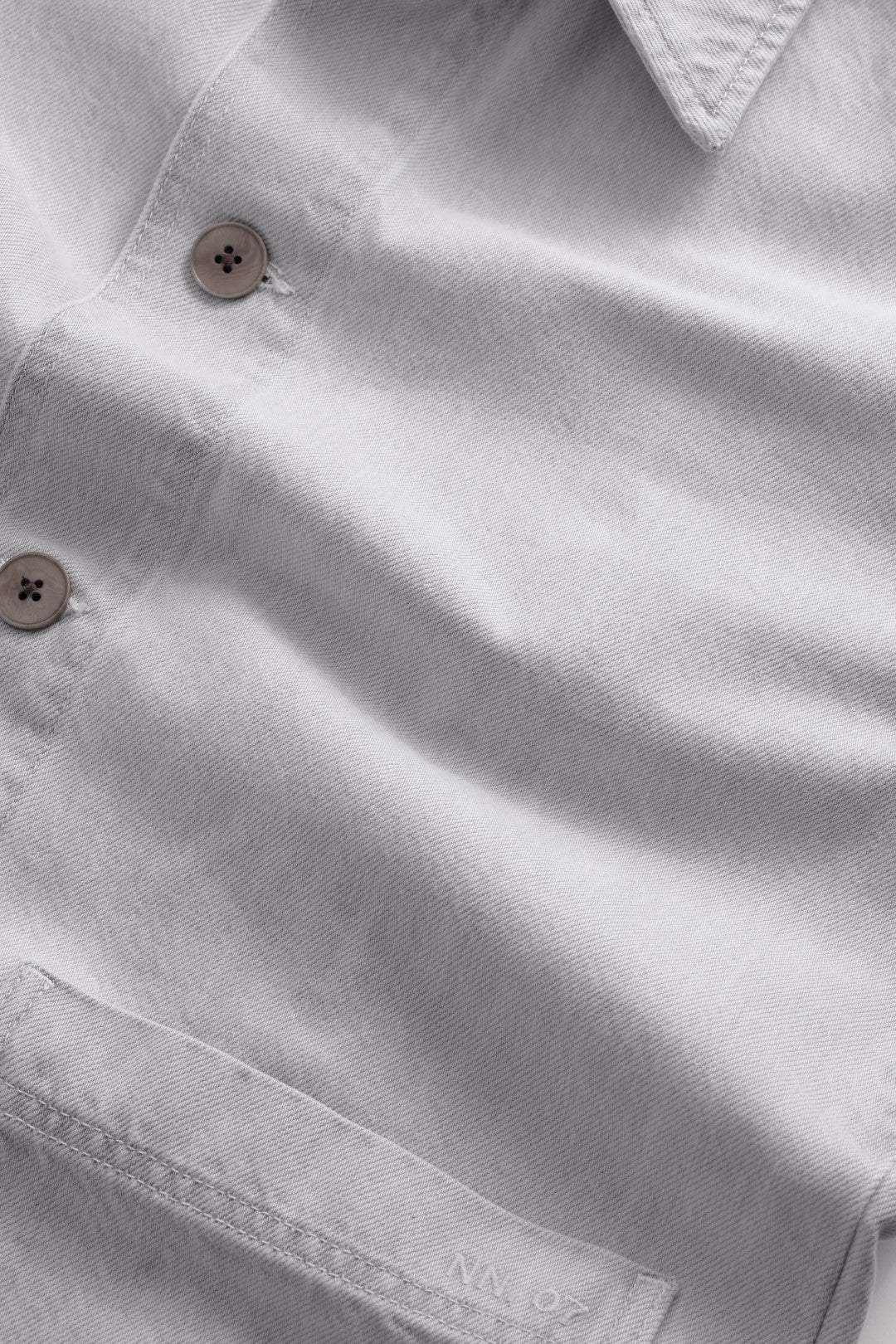 NN07 Ollie 1882 Overshirt in Light Grey Denim | Buster McGee