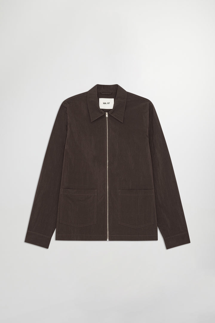 NN07 Virgil Zip 5024 Hybrid Jacket in Deep Truffle | Buster McGee