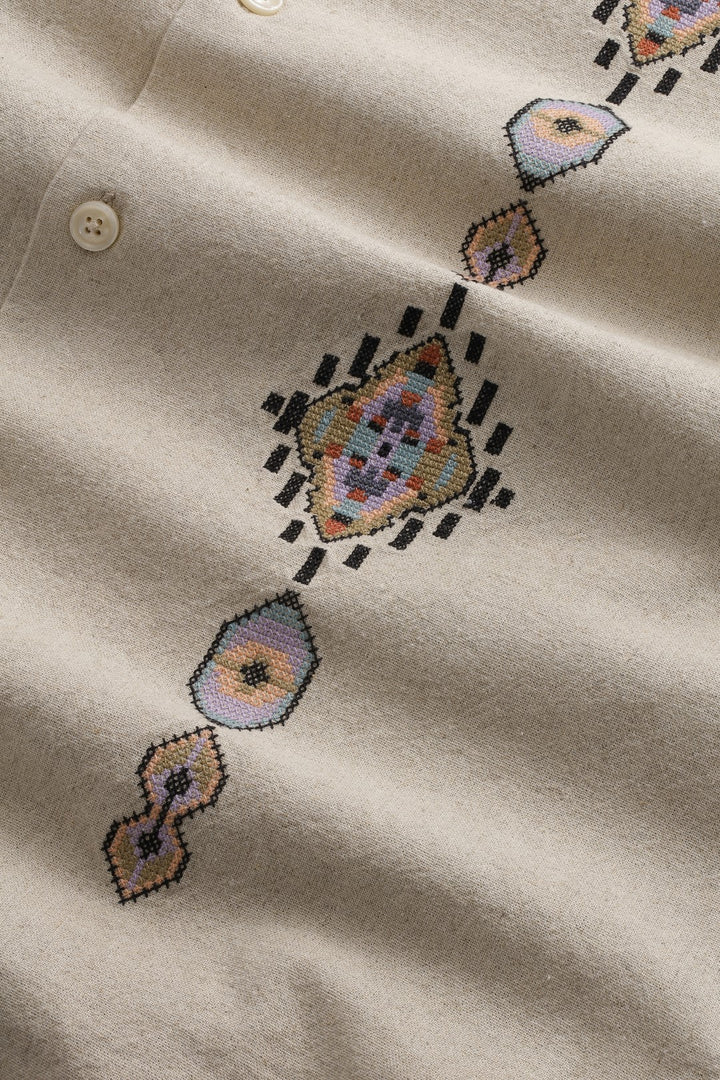 NN07 Ole SS Shirt 5396 in Oatmeal | Buster McGee