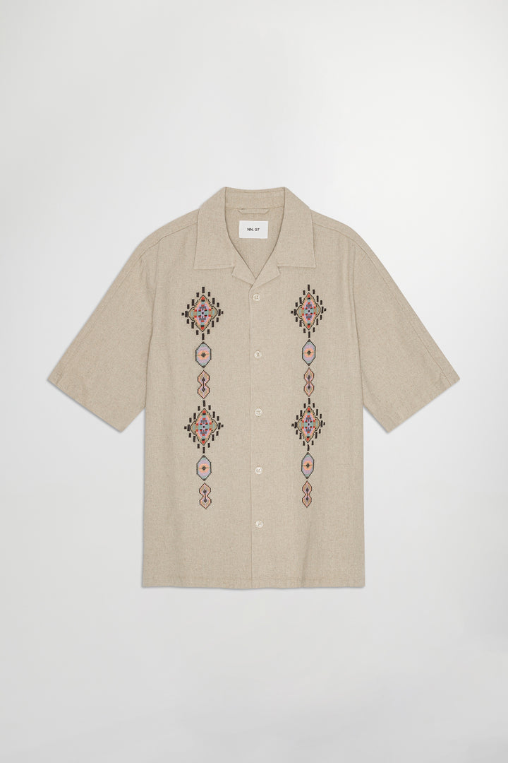 NN07 Ole SS Shirt 5396 in Oatmeal | Buster McGee