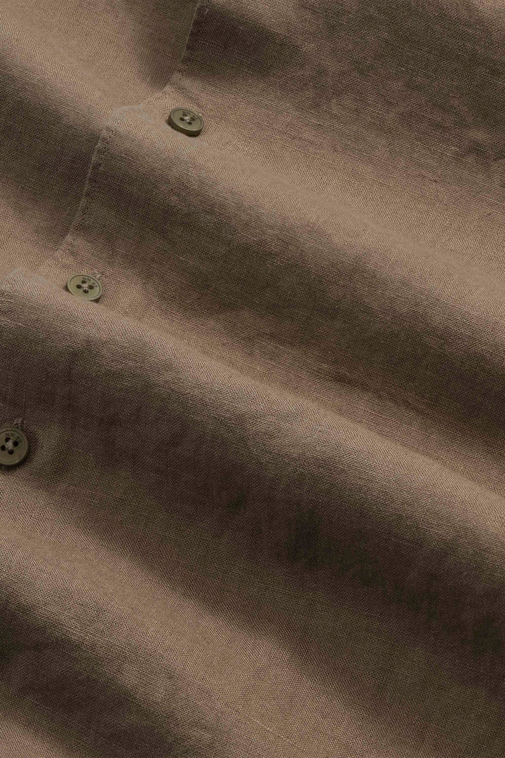 NN07 Enzo 5708 Long sleeve Linen Shirt in Mable Husk