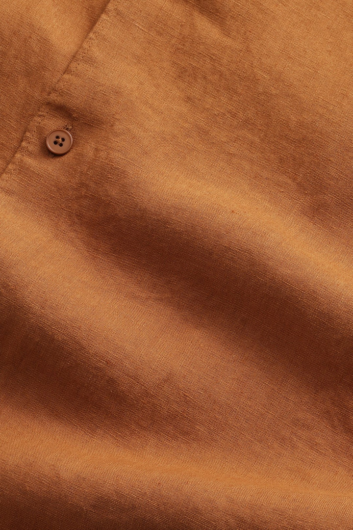 NN07 Enzo 5708 Long sleeve Linen Shirt in Caramel | Buster McGee