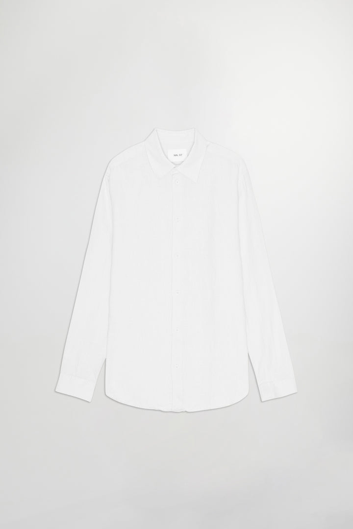 NN07 Enzo 5708 Long sleeve Linen Shirt in White | Buster McGee