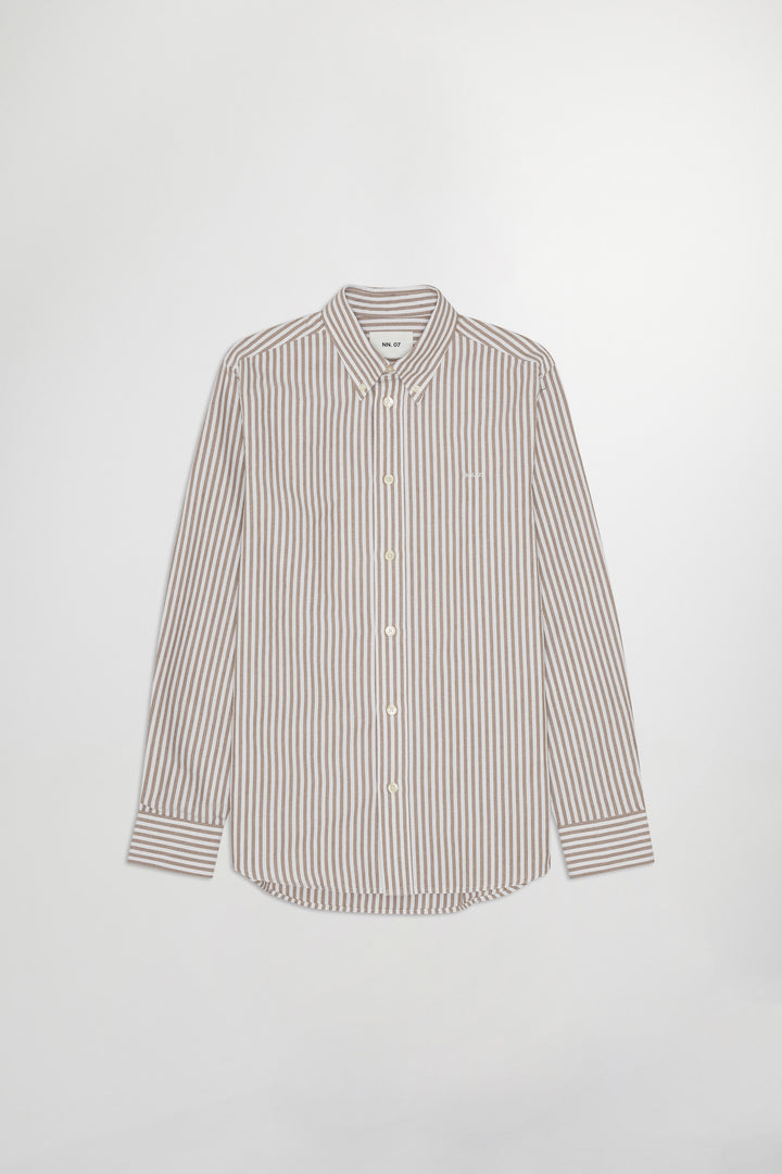 NN07 Colby BD 5910 Longsleeve Shirt in Terracotta Stripe | Buster McGee