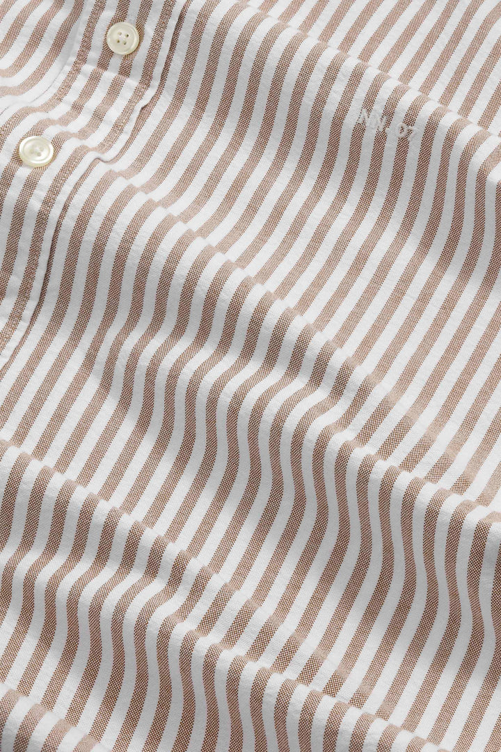 NN07 Colby BD 5910 Longsleeve Shirt in Terracotta Stripe