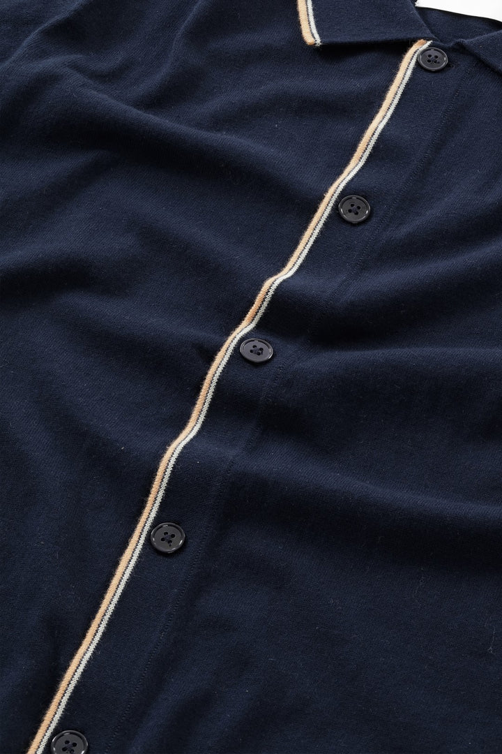 NN07 Nolan 6561 SS Knitted Polo in Navy Blue | Buster McGee