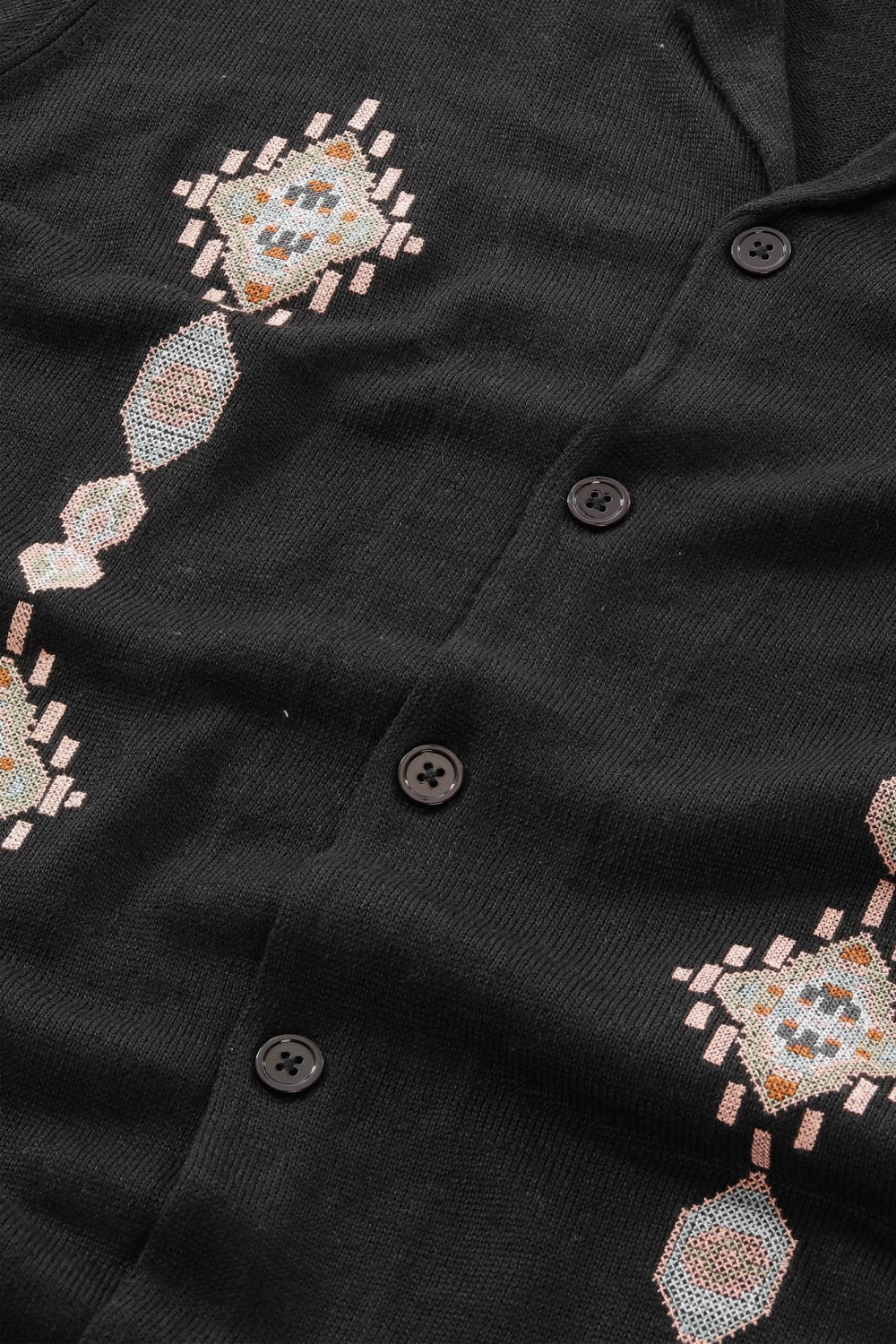 NN07 Henry SS 6565 Linen Bowling Shirt in Black | Buster McGee