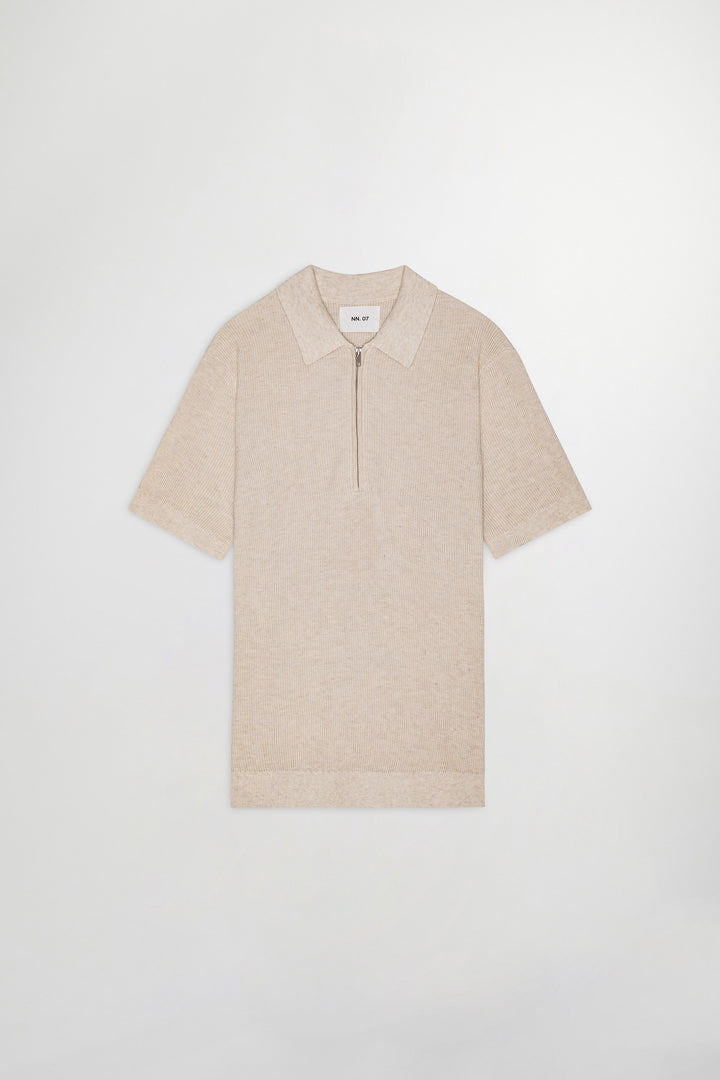 NN07 Hansie SS Zip 6600 Polo in Ivory | Buster McGee