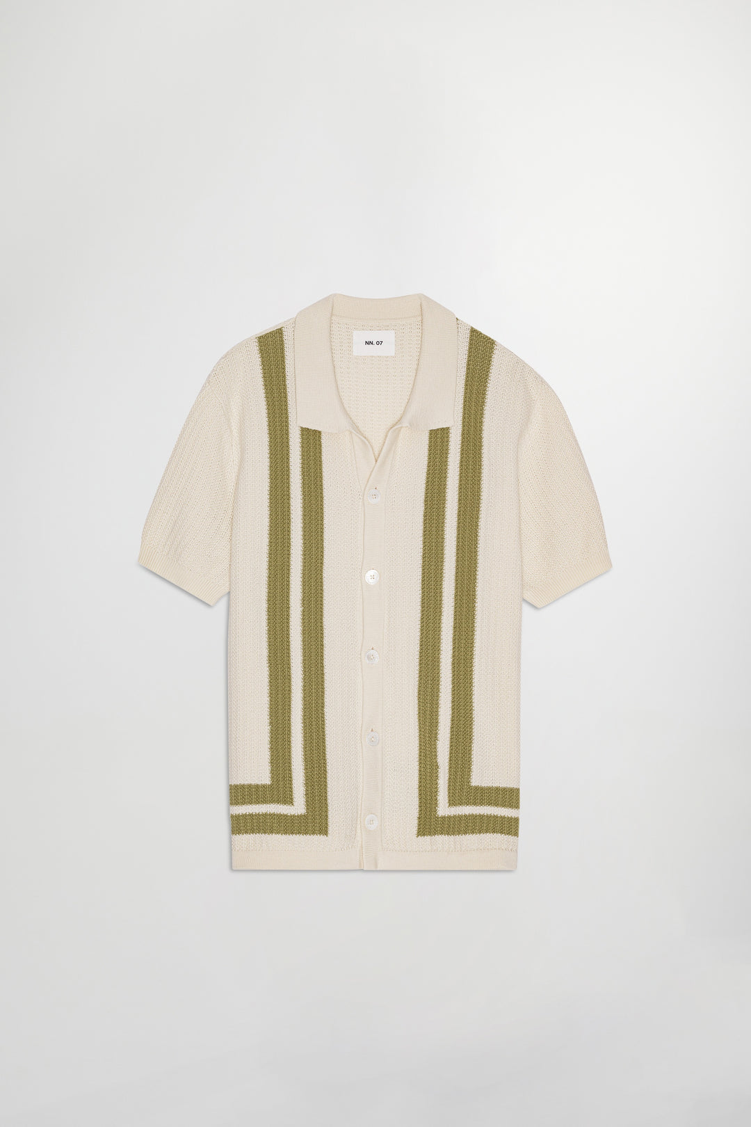 NN07 Ares 6636 Knitted Shirt in Ivory | Buster McGee