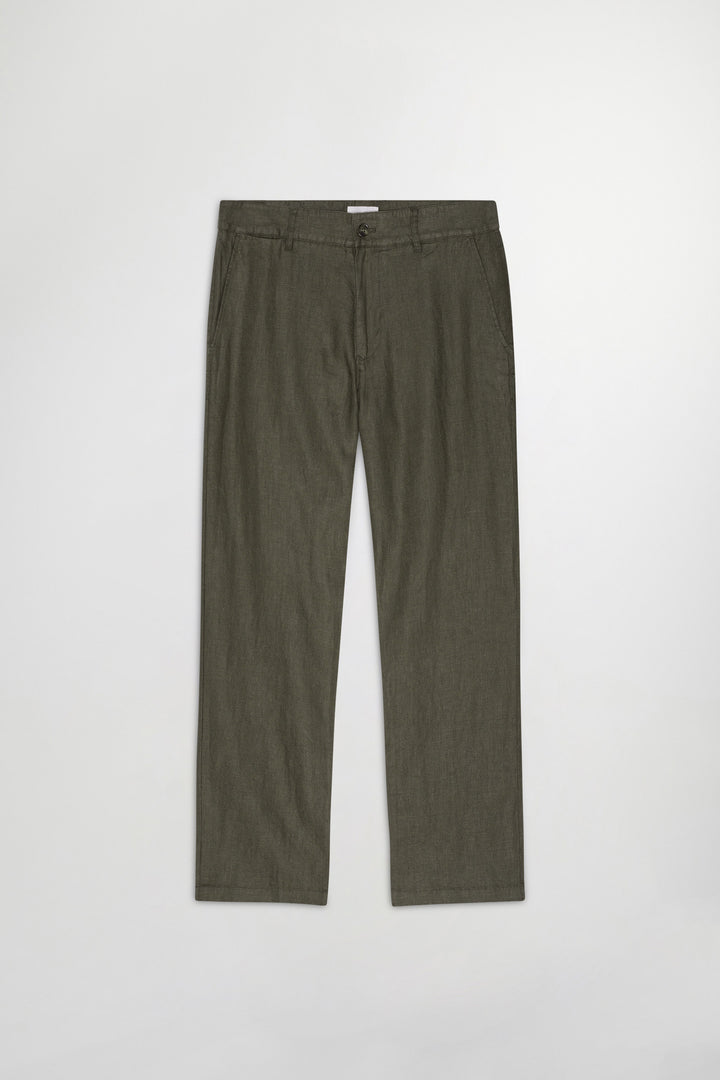 NN07 Aden 1454 Linen Pant in Croc Green | Buster McGee