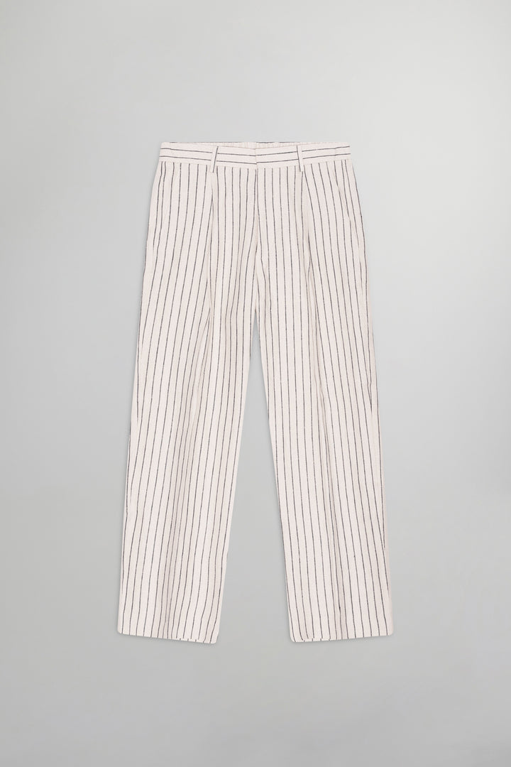 NN07 Kay 1455 Relaxed Linen Pant in Oat Stripe | Buster McGee