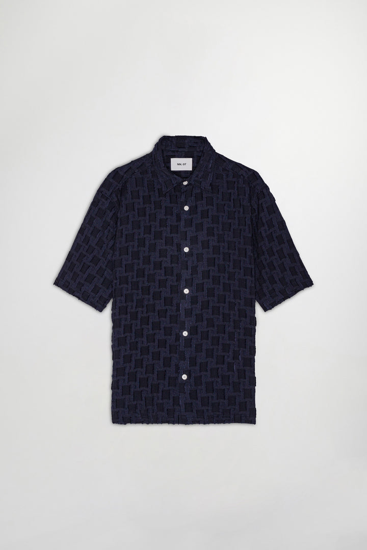 NN07 Freddy SS NO PKT 5025 Shirt in Navy Blue | Buster McGee
