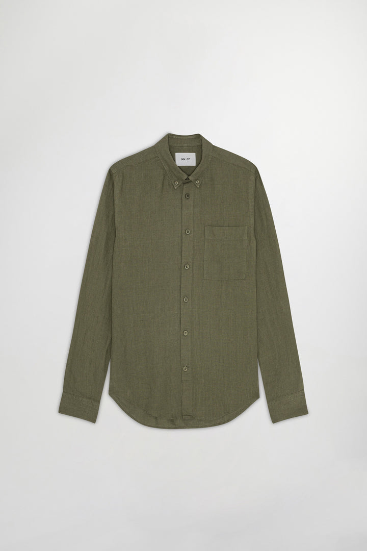 NN07 Arne BD 5708 Long sleeve Linen Shirt in Capers | Buster McGee