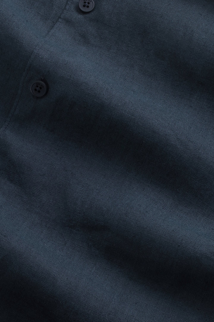 NN07 Andrew 5708 Long sleeve Linen Shirt in Navy Blue