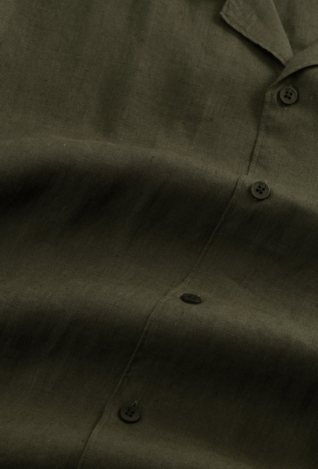 NN07 Julio SS NO PKT 5708 Linen Shirt in Croc Green