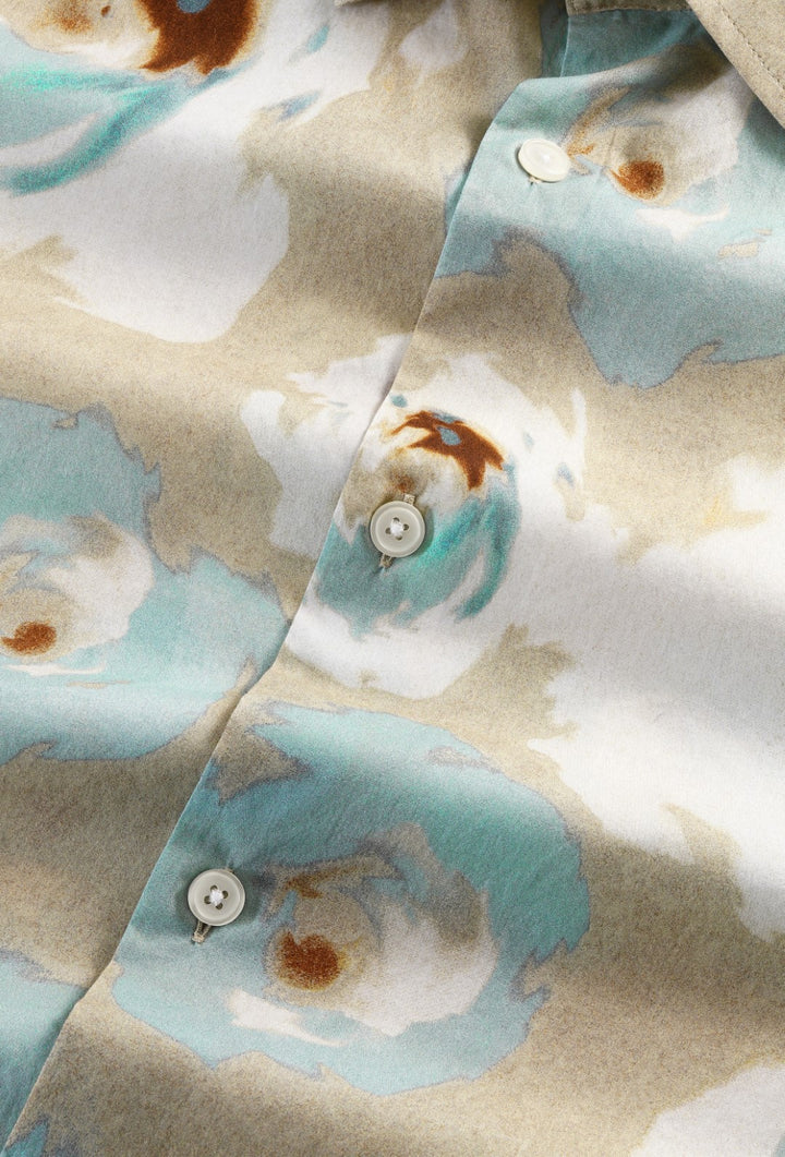 NN07 Freddy SS NO PKT 5733 Shirt in Blue Print | Buster McGee