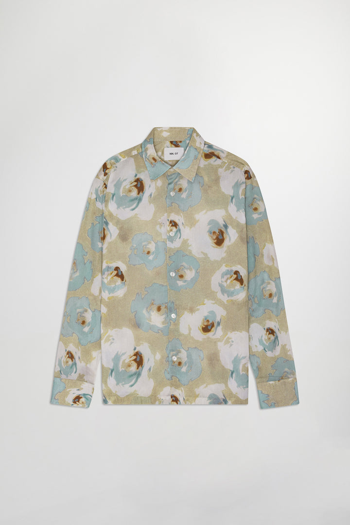 NN07 Freddy SS NO PKT 5733 Shirt in Blue Print | Buster McGee