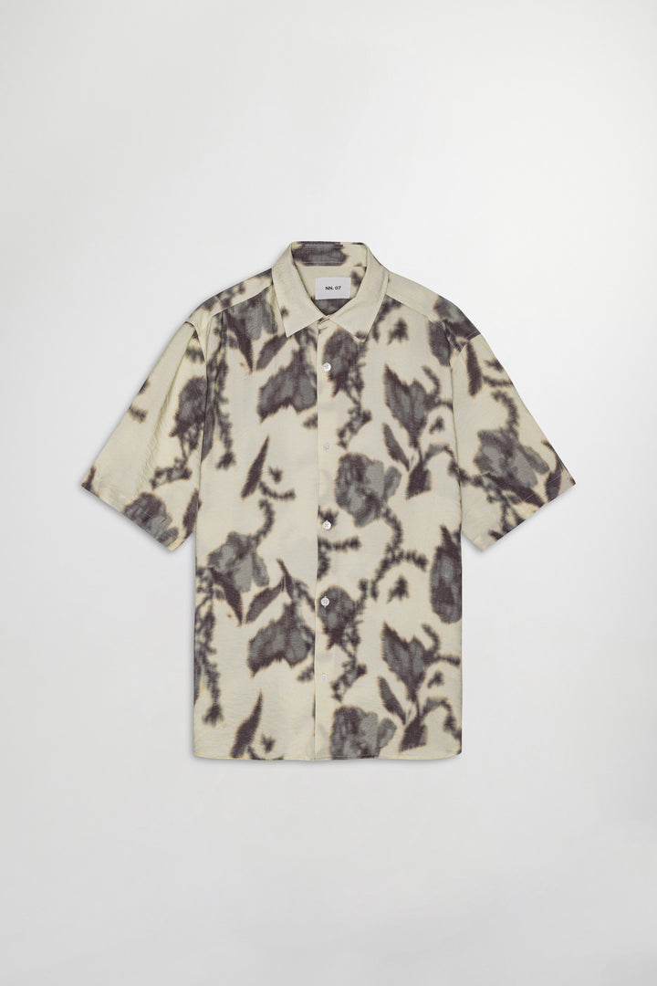 NN07 Freddy SS NO PKT 5971 Shirt in Ecru Print | Buster McGee
