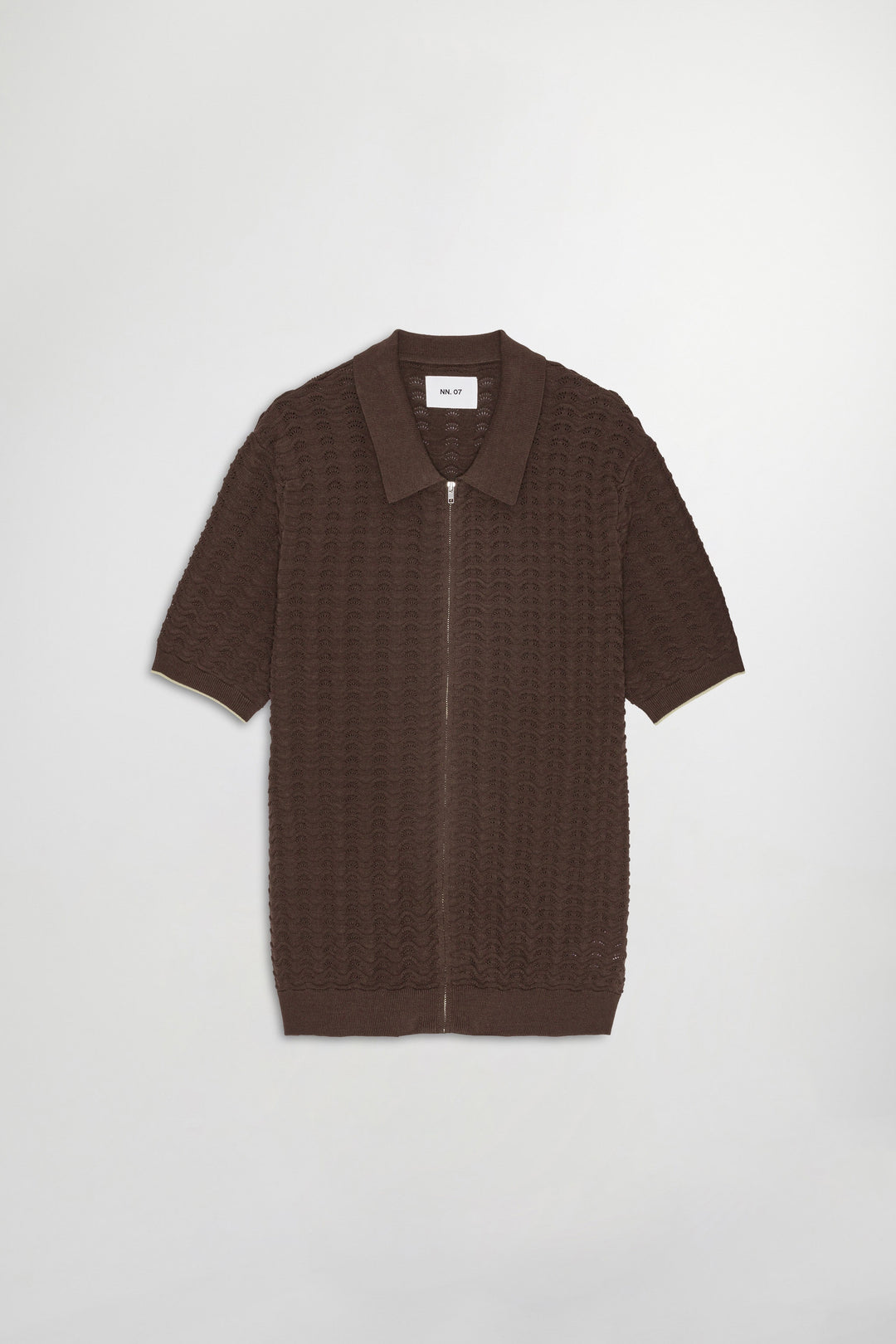 NN07 Gustav 6636 Full Zip Polo in Coffee | Buster McGee