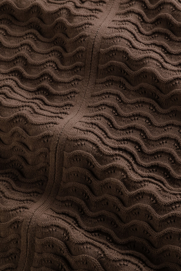 NN07 Gustav 6636 Full Zip Polo in Coffee