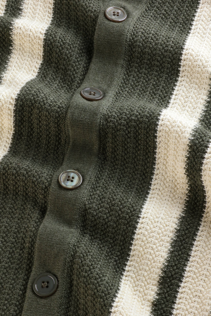 NN07 Ares 6636 Knitted Shirt in Croc Green