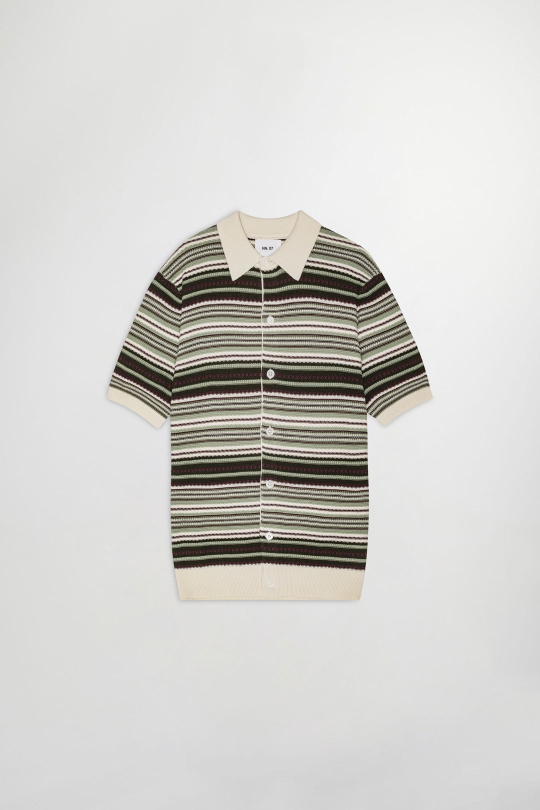 NN07 Nolan Polo Cardigan 6686 in Green Stripe | Buster McGee