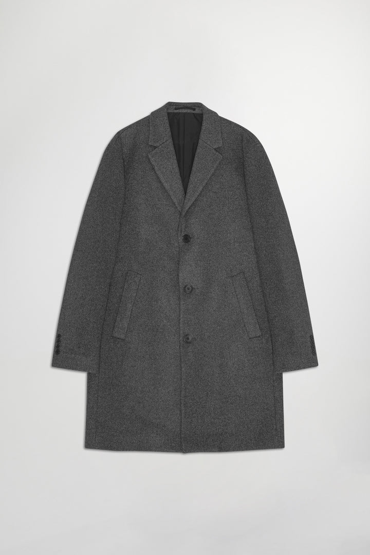 NN07 Austin Wool-Blend Coat 8225 in Grey Melange | Buster McGee