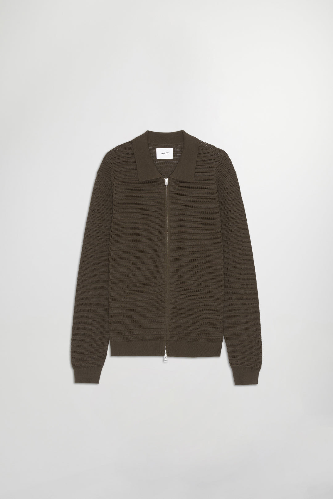 NN07 Gustav 60016 LS Full Zip Sweater in Demitasse | Buster McGee